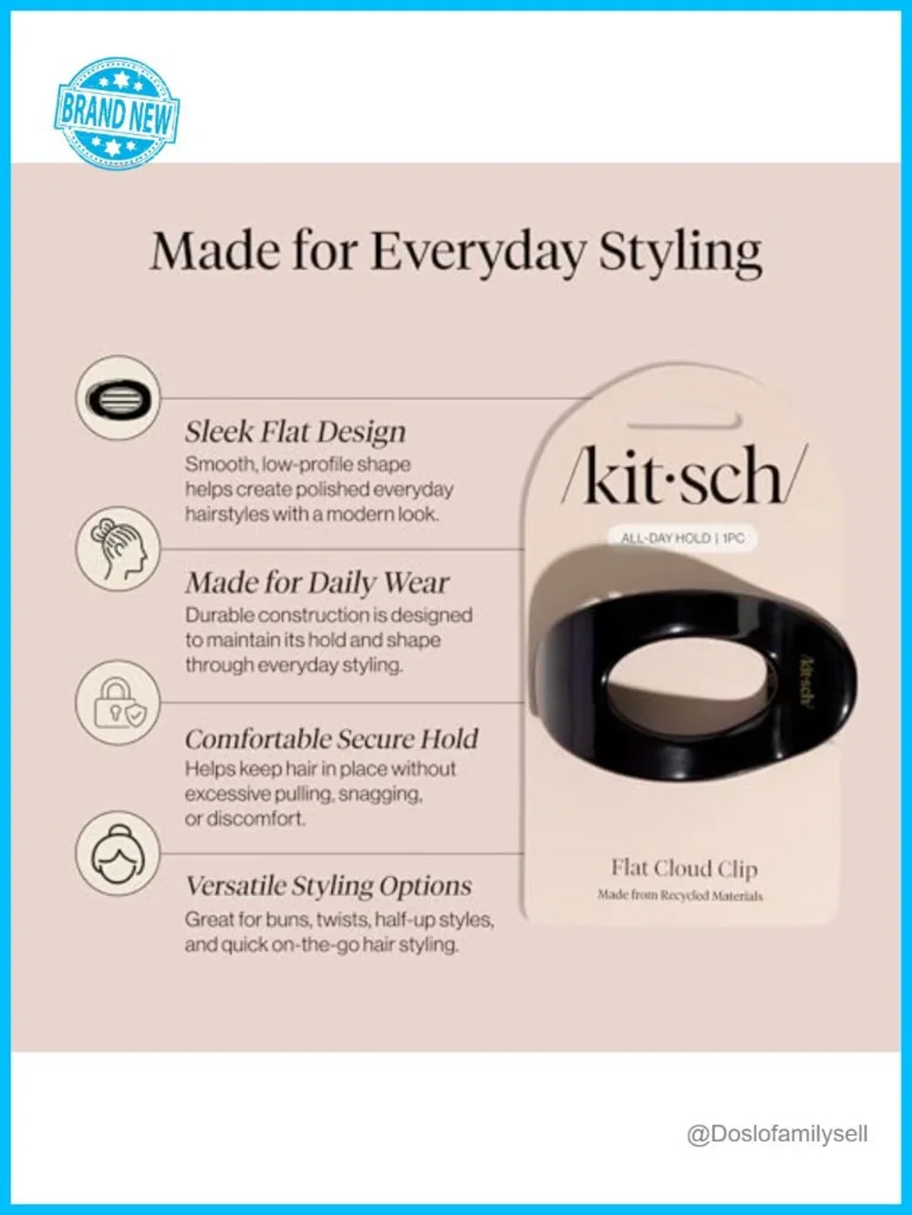 Medium Flat Claw Clips for Women - Strong Hold, Non-Slip, Lightweight Hair
